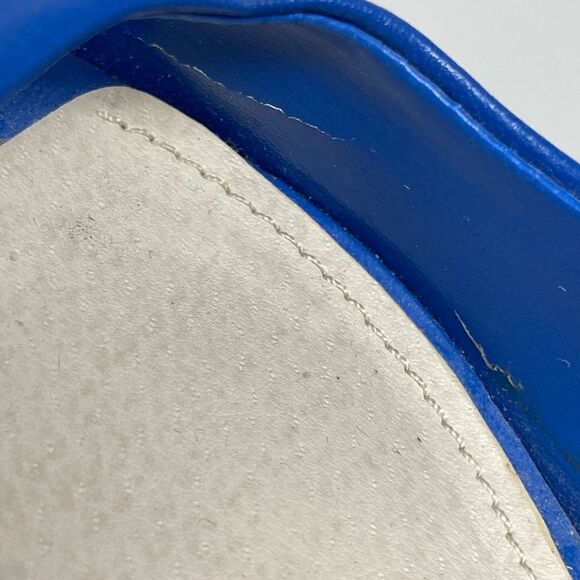 Aldo Women's Peep Toe Pump Stacked Heels Slip On Leather Blue Size EU 38 - Picture 12 of 13